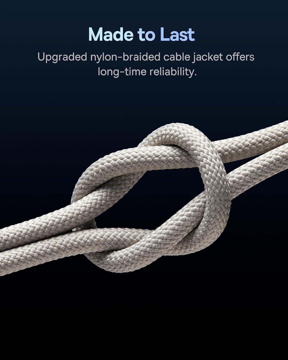 imageBaseus USB C Cable 100W PD 5A QC 40 Fast Charging USBC to USBC Cable Zinc Alloy Nylon Braided Type C Charger Cord for iPhone 17 16 Pro Plus Pro Max MacBook iPadmini Samsung S23S22Titanium Gold