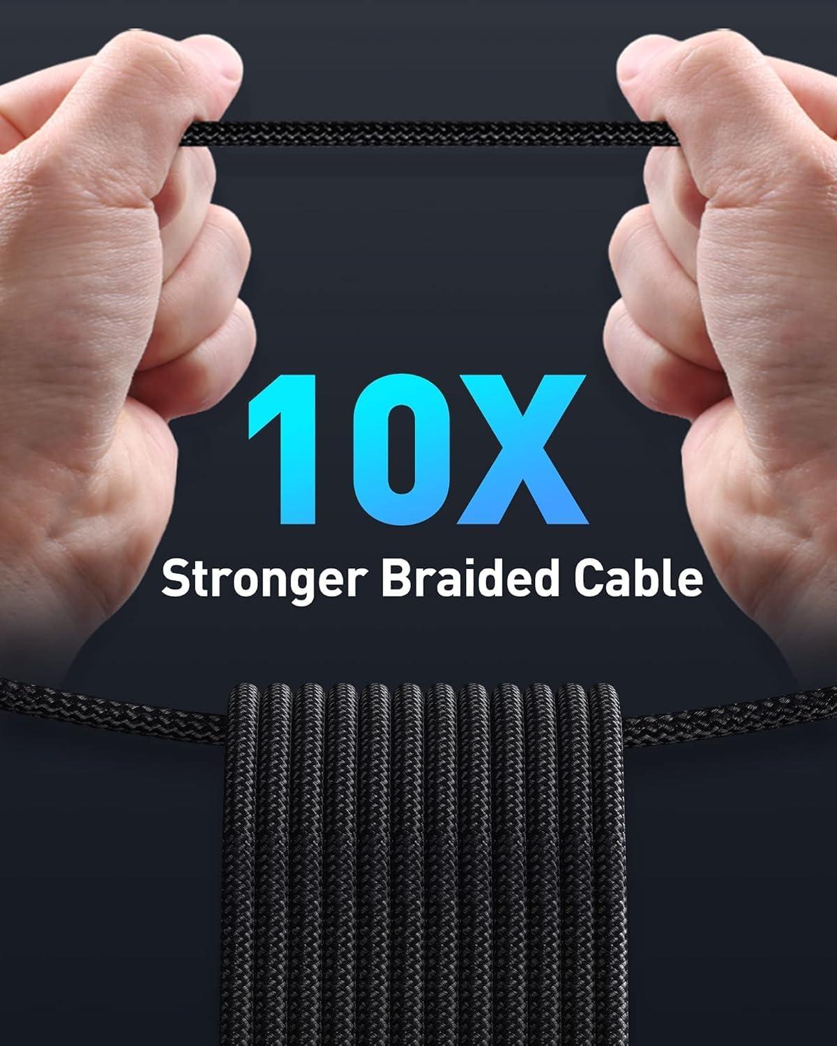 imageBaseus USB C Cable 100W PD 5A QC 40 Fast Charging USBC to USBC Cable Zinc Alloy Nylon Braided Type C Charger Cord for iPhone 17 16 Pro Plus Pro Max MacBook iPadmini Samsung S23S22Black