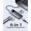 imageBaseus 10Gbps USB C Hub 3 USB AC Data Ports 4K60Hz HDMI Gigabit Ethernet 100W PD 6 in 1 USB C Docking Station Compatible for iPhone 15DellHPMaciPadMicrosoftSteam Deck6 in 1