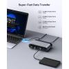 imageBaseus 10Gbps USB C Hub 3 USB AC Data Ports 4K60Hz HDMI Gigabit Ethernet 100W PD 6 in 1 USB C Docking Station Compatible for iPhone 15DellHPMaciPadMicrosoftSteam Deck17 in 1
