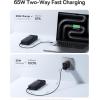 imageBaseus 65W Power Bank 20000mAh Laptop Portable Charger Builtin Retractable USB C Cable Fast Charging Battery Pack for Steam Deck MacBook Pro iPad iPhone 1615 Series Samsung S23 S22 Black