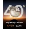imageBaseus Inspire XC1 Open Ear ClipOn Earbuds Sound by Bose Dolby Audio Adaptive Tunning Sound Hybrid 2Way Driver ZeroSense Air Cushion 4Mic Adaptive Clear Calls IP66 Waterproof 40H PlaytimeStarlight OffWhite