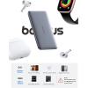 imageBaseus Picogo Power Bank 03quot Ultra Slim 5000mAh MagSafe Portable Charger CardSize Magnetic Battery Pack with USBC Braided Cable Alloy Wireless Charger for iPhone 17 Pro Max17 Air1615141312Space Grey