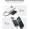 imageBaseus Picogo Power Bank 03quot Ultra Slim 5000mAh MagSafe Portable Charger CardSize Magnetic Battery Pack with USBC Braided Cable Alloy Wireless Charger for iPhone 17 Pro Max17 Air1615141312Cosmic Black