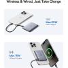 imageBaseus Picogo Power Bank Smallest 5000mAh Magnetic Portable Charger with Stand Qi2 Certified 15W UltraMini MagSafe Battery Pack Alloy Wireless Travel Fast Charger for iPhone 1716 SeriesGreySpace Grey