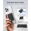 imageBaseus Picogo Power Bank Smallest 5000mAh Magnetic Portable Charger with Stand Qi2 Certified 15W UltraMini MagSafe Battery Pack Alloy Wireless Travel Fast Charger for iPhone 1716 SeriesGreyBlack
