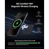 imageBaseus Picogo Power Bank Smallest 5000mAh Magnetic Portable Charger with Stand Qi2 Certified 15W UltraMini MagSafe Battery Pack Alloy Wireless Travel Fast Charger for iPhone 1716 SeriesGreyBlack