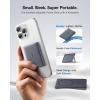 imageBaseus Picogo Power Bank Smallest 5000mAh Magnetic Portable Charger with Stand Qi2 Certified 15W UltraMini MagSafe Battery Pack Alloy Wireless Travel Fast Charger for iPhone 1716 SeriesGreySpace Grey