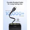 imageBaseus Portable Charger 10000mAh Fast Charging Power Bank 225W PD30 QC30 Battery Pack Builtin USB C Braided Cable Travel Essentials Portable Phone Charger for iPhone 17 16 15 iPad S25S24Black