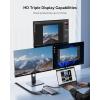imageLaptop Docking Station Baseus 13in1 USB C Docking Station Dual Monitor with 2 HDMI 4K60Hz DP 4K120Hz VGA 10Gbps Data Transfer PD 100W and Ethernet for DellHPLenovoSurface Laptop