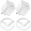 imageBaseus 45W USB C Charger Block 2 Pack PPS Fast Charger Type C with USBC Cable for iPhone 171615 Series iPad Galaxy S24 Ultra and More Series45W 2Pack White