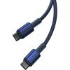 imageBaseus USB C Cable 100W PD 5A QC 40 Fast Charging USBC to USBC Cable Zinc Alloy Nylon Braided Type C Charger Cord for iPhone 17 16 Pro Plus Pro Max MacBook iPadmini Samsung S23S22Blue