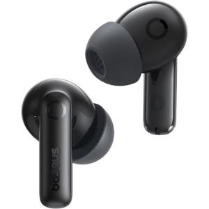 imageBaseus Bass BP1 Pro Noise Cancelling Wireless Earbuds RealTime Adaptive Noise Cancelling Adaptive Active EQ LDAC HiRes Sound 6Mic AI Clear Calls 55H Playtime IP55 Waterproof Bluetooth 60Space Black
