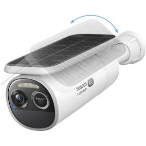 imageBaseus S2 4K Solar Security Cameras Wireless Outdoor  RadarPIR Detection AI Face Recognition Auto SunlightTracking Color Night Vision IP67 No Monthly Fee Local Storage Featured at CES 20254KSolocam