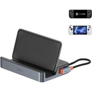 imageSteam Deck Dock Baseus 6in1 Docking Station for Steam DeckROG Ally XLegion Go with HDMI 20 4K60Hz Gigabit Ethernet Adjustable Stand Design 100W PD and 3 USBA 30 Ports