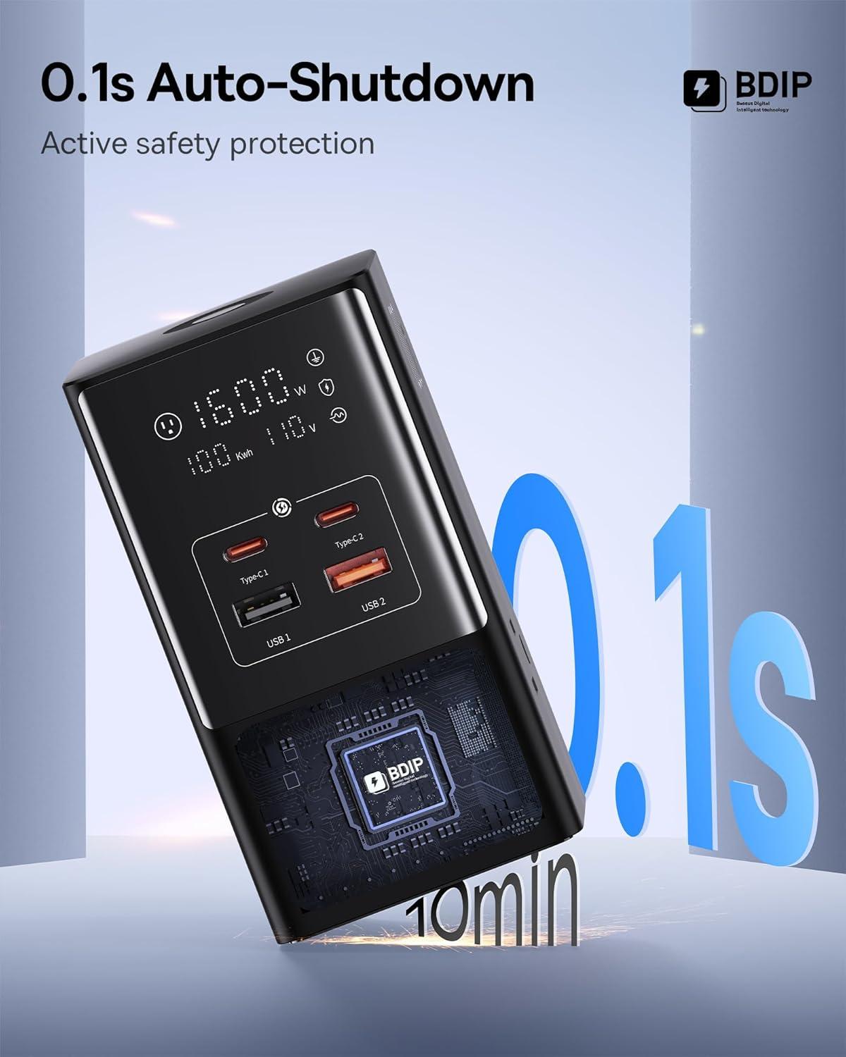 imageBaseus 10in1 USB C Charging Station 35W PowerCombo Fast Charging Power Strip with 6AC2U2C USB USB C Charging Station for Desktop Accessories MacBook Tablets in Office Home and Dorm100W