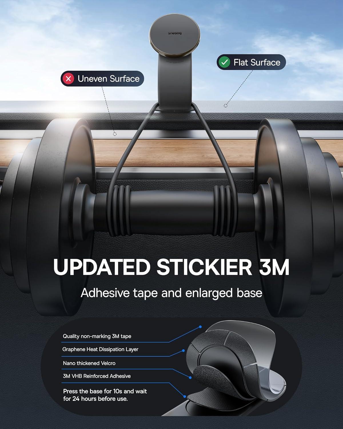 imageBaseus 15W for MagSafe Car Mount Charger Magnetic Wireless Fast Charging Bendable Memory Titanium Alloy Car Charger Phone Holder for All Dashboard Cell Phone Holder for Car ampamp for iPhone etc