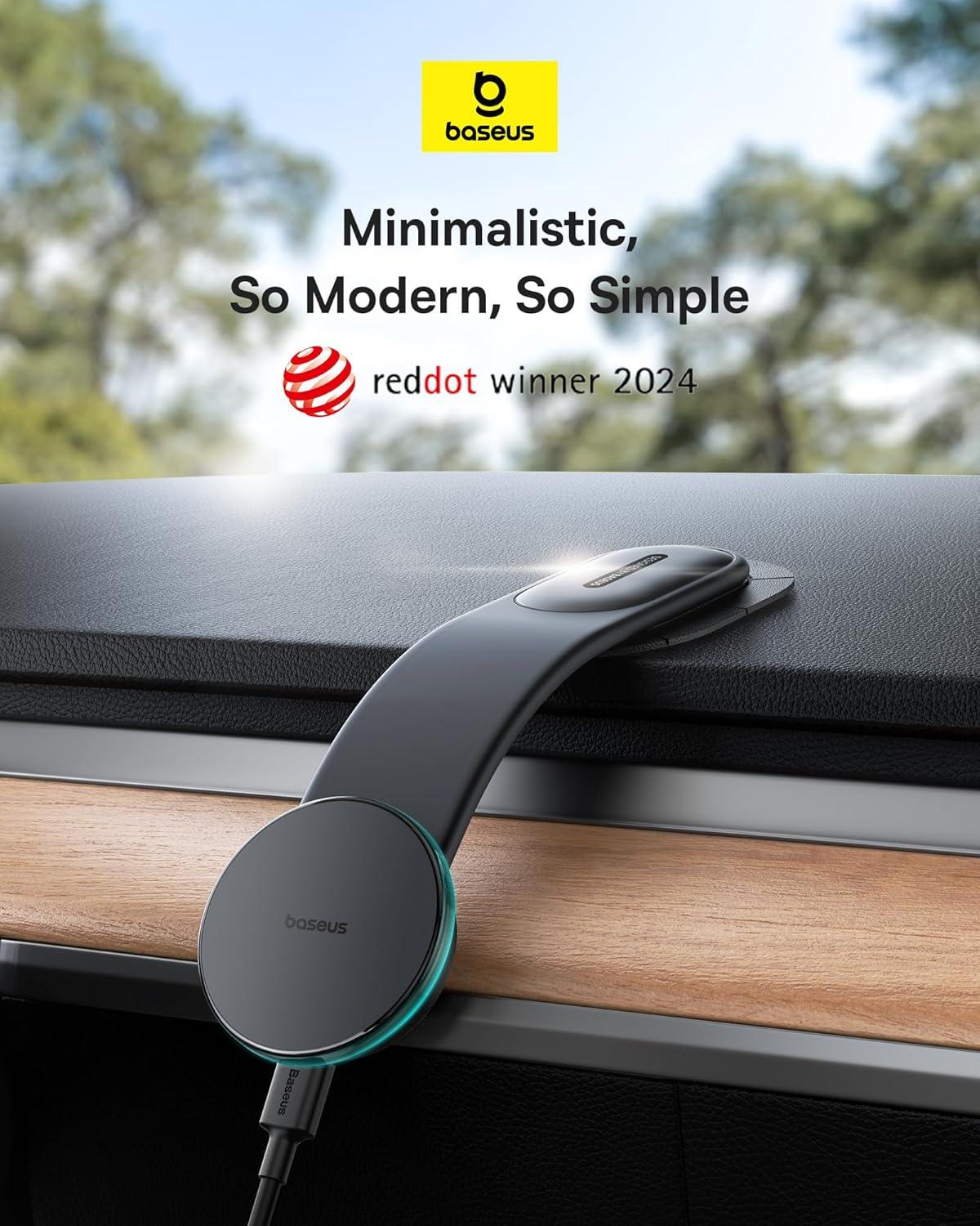 imageBaseus 15W for MagSafe Car Mount Charger Magnetic Wireless Fast Charging Bendable Memory Titanium Alloy Car Charger Phone Holder for All Dashboard Cell Phone Holder for Car ampamp for iPhone etc