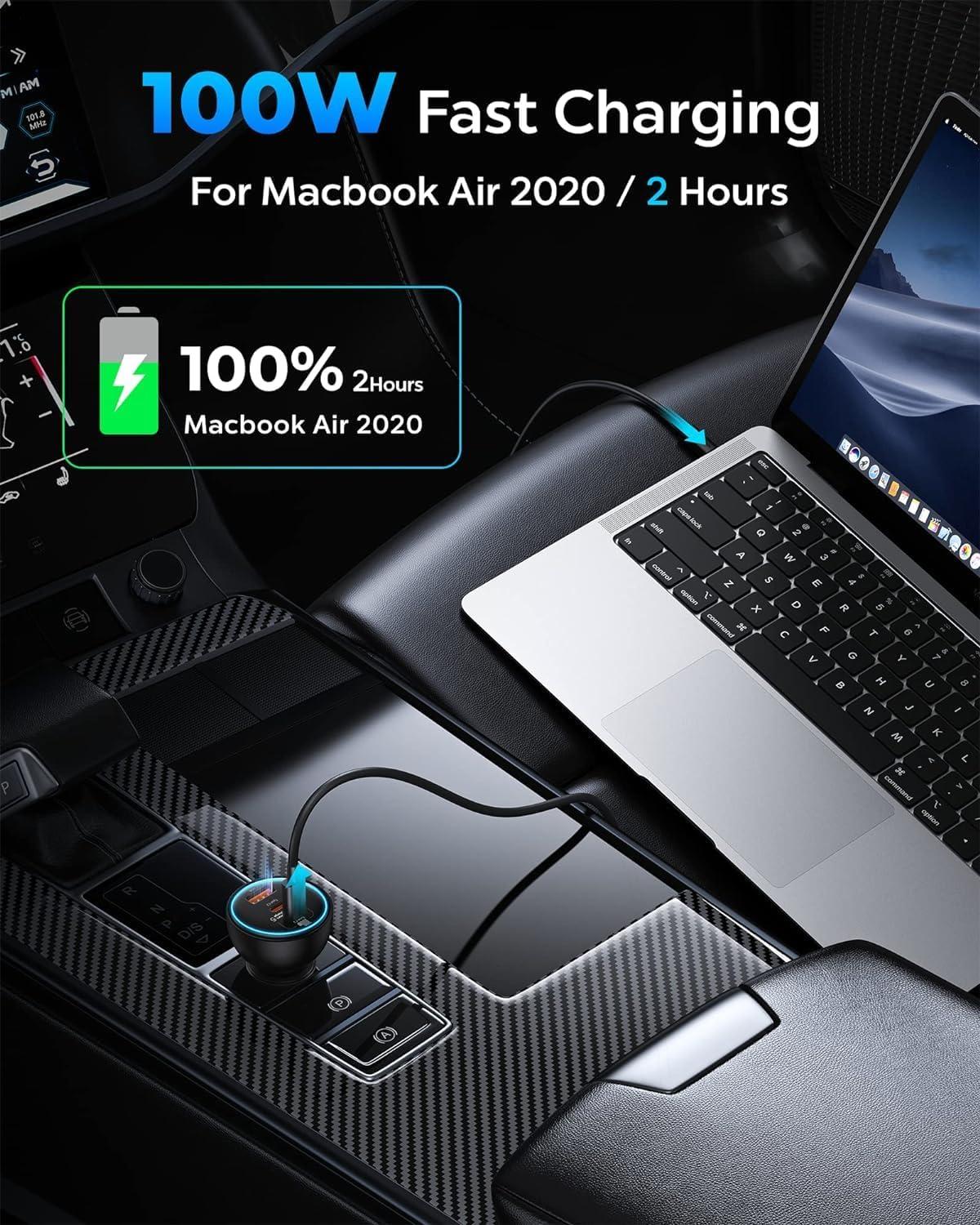 imageBaseus 160W USB C Car Charger QC50 PD30 PPS 3 Ports Super Fast Charging Modern Style Compatible with iPhone 151413 Pro Samsung S22 iPad MacBook Pro160W without Cable