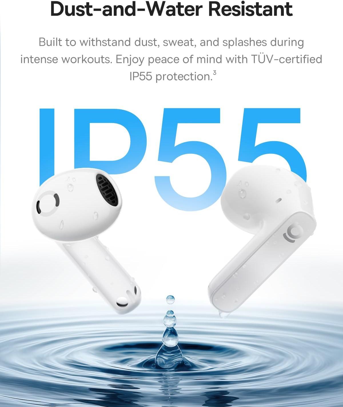 imageBaseus BS1 NC SemiinEar True Wireless Noise Cancelling Earbuds with Adaptive Hybrid ANC HiRes Audio LDAC 40H Playtime 4g UltraLightweight Fit 6Mic AI Clear Call Bluetooth 60 BlackWhite