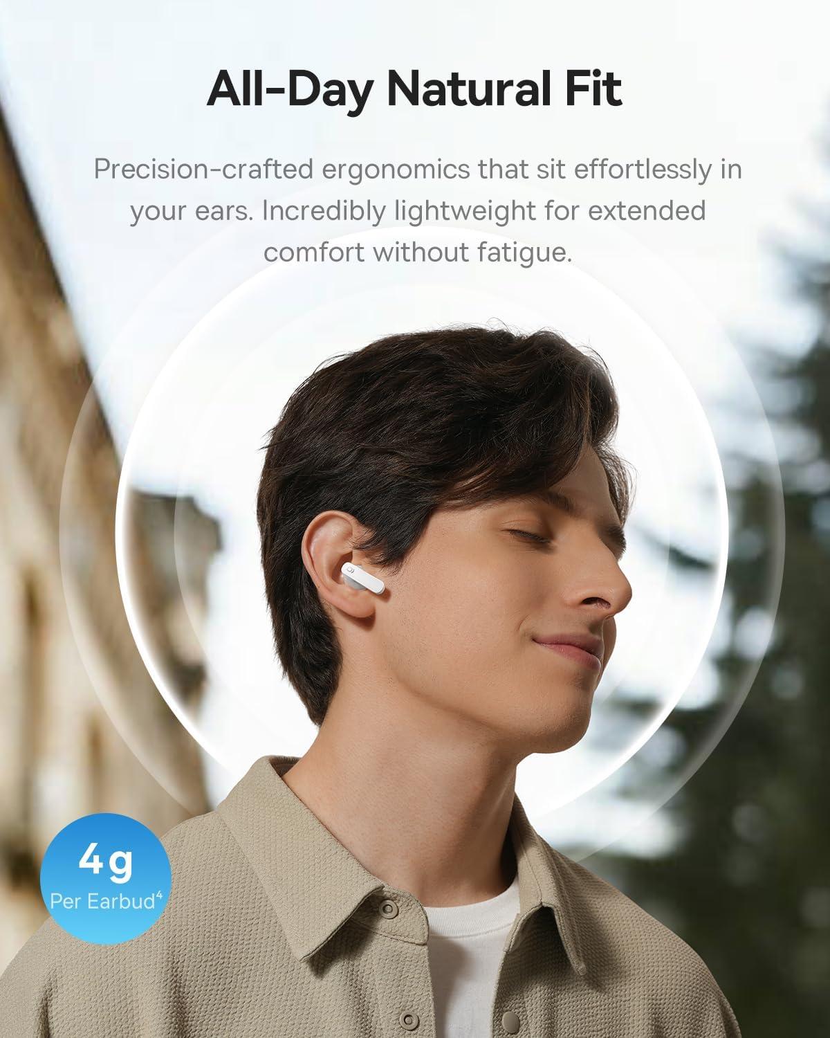 imageBaseus BS1 NC SemiinEar True Wireless Noise Cancelling Earbuds with Adaptive Hybrid ANC HiRes Audio LDAC 40H Playtime 4g UltraLightweight Fit 6Mic AI Clear Call Bluetooth 60 BlackWhite