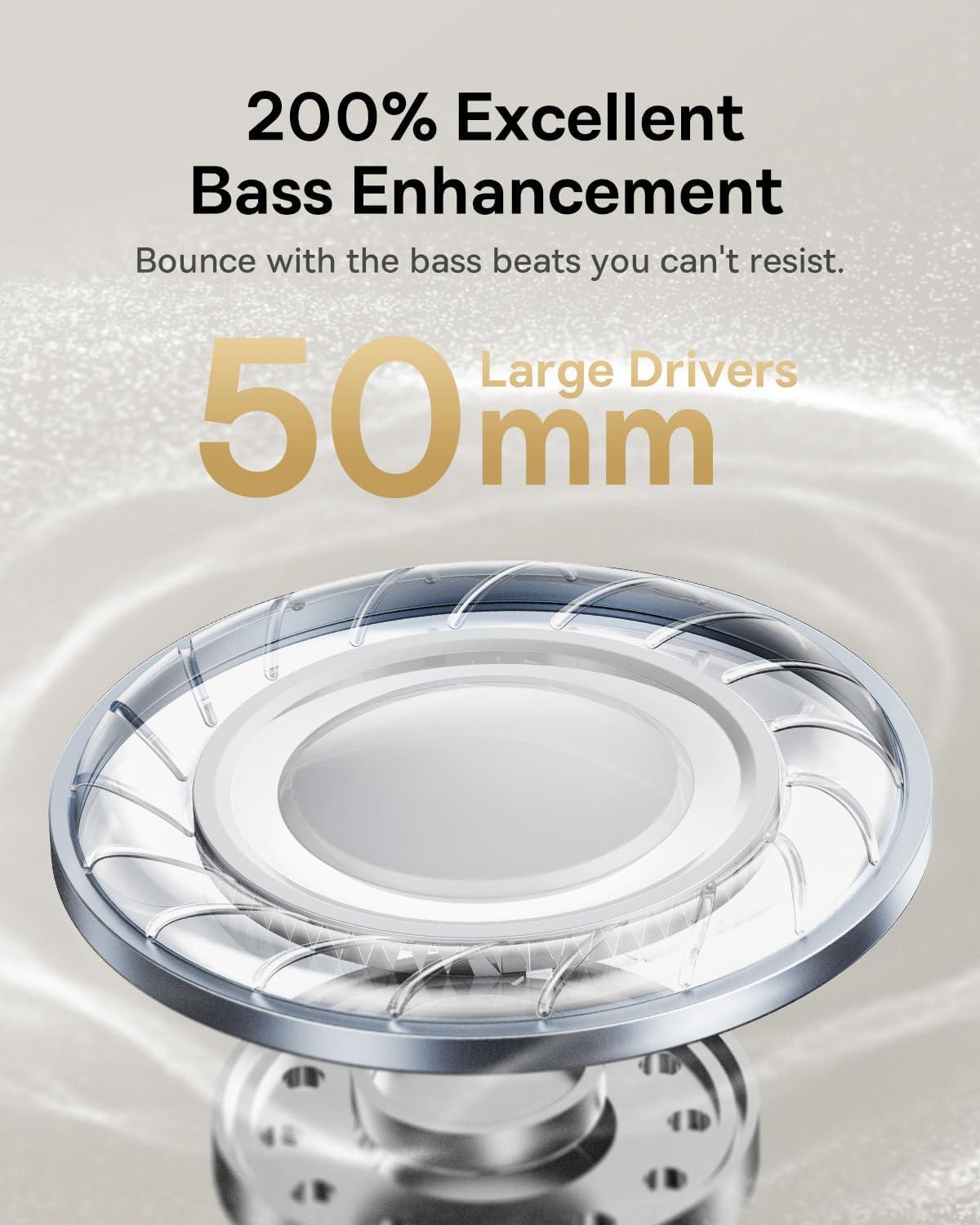 imageBaseus Bowie 30 Max Active Noise Cancelling Headphones Head Tracking Spatial Audio LDAC HiRes Wireless Sound 65H Playtime Comfort Fit Clear Calls App Control Bluetooth 54 Headphones Over EarBlack