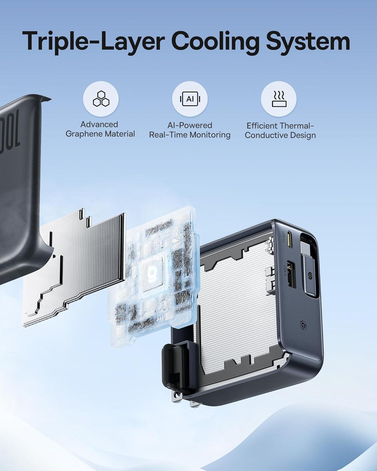 imageBaseus Enercore CJ11 Retractable USB C Charger 67W 3 in 1 Fast Charging Block with Foldable Plug PDPPS for Galaxy S25iPhone 171615 SeriesMacBook AirAirpods 4100W