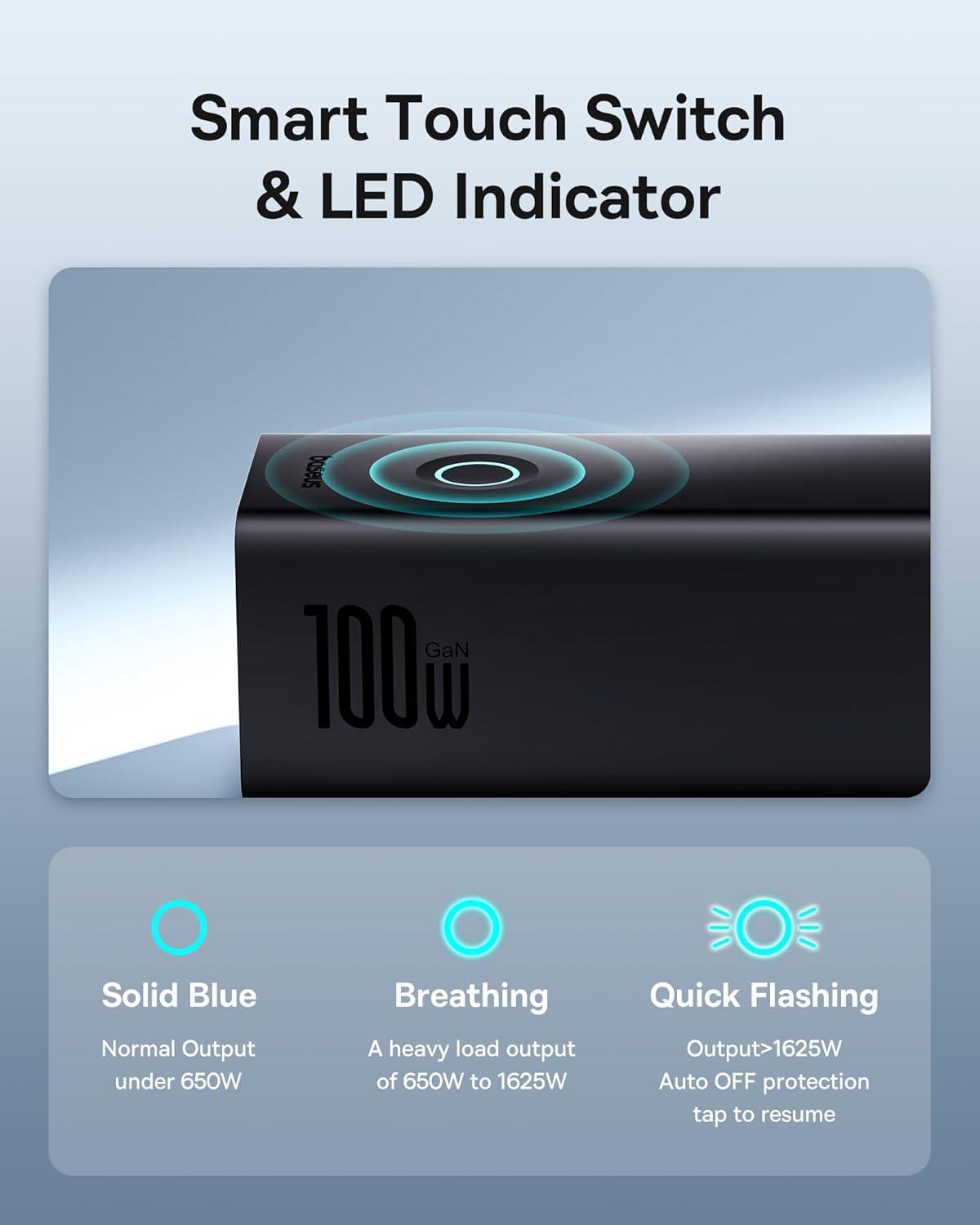 imageBaseus Power Strip Surge Protector 1200J  PD20W USB C Charger Extension Cord with 3 AC Outlets ampamp 3 USB Port Fast Charging Charging Station for Office Dorm Room HomePD100WBlack