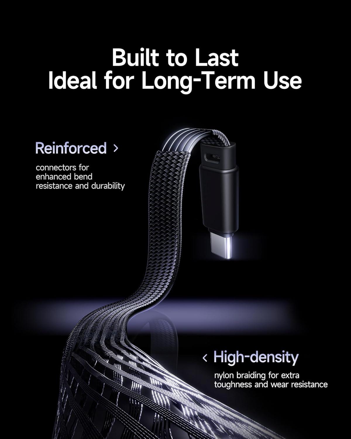 imageBaseus USB C Cable 100W 5A Fast Charging Right Angle USB C to USB C Cable Type C Charger Cord with Atmosphere Light for iPhone 16 15 Pro Plus Pro Max Galaxy S24S23 MacBook iPad 33ftBlack