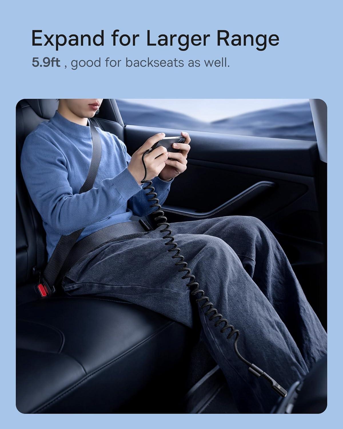 imageBaseus USB Type C Cable for Car Retractable Cable3FT Curly USB A to USBC Fast Charger Cord Compatible Samsung Galaxy S10 S9 S8 Plus Note 9 8 Moto Z LG5G6V20 USB C Devices BlackUSB C to USB C