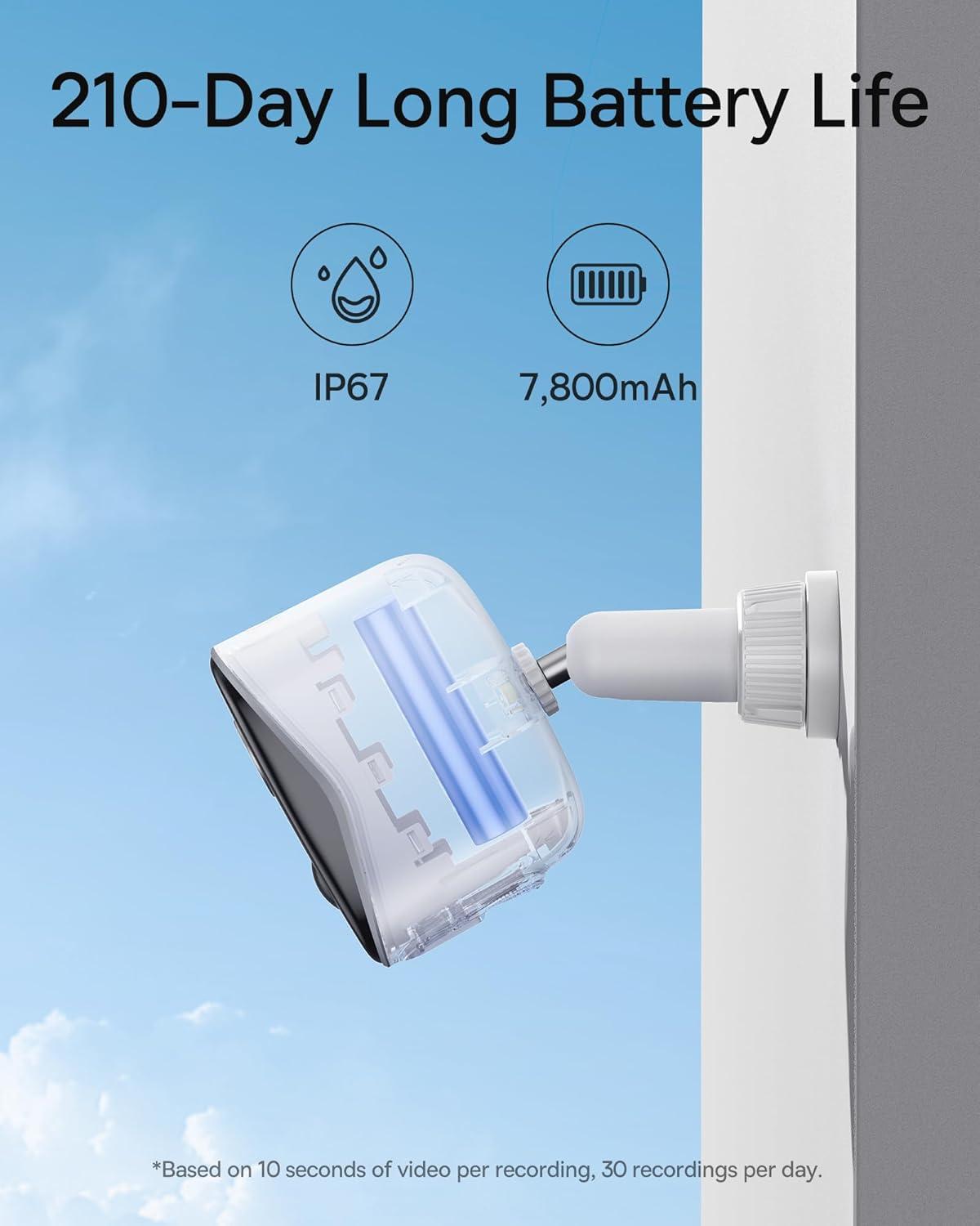 imageBaseus Wireless Outdoor N1 Add on Security Camera Requires H1 HomeStation 2K HD Clarity 210Day Battery Life No Monthly Fee 145 FOV Color Night Vision and IP67AddOn Cam