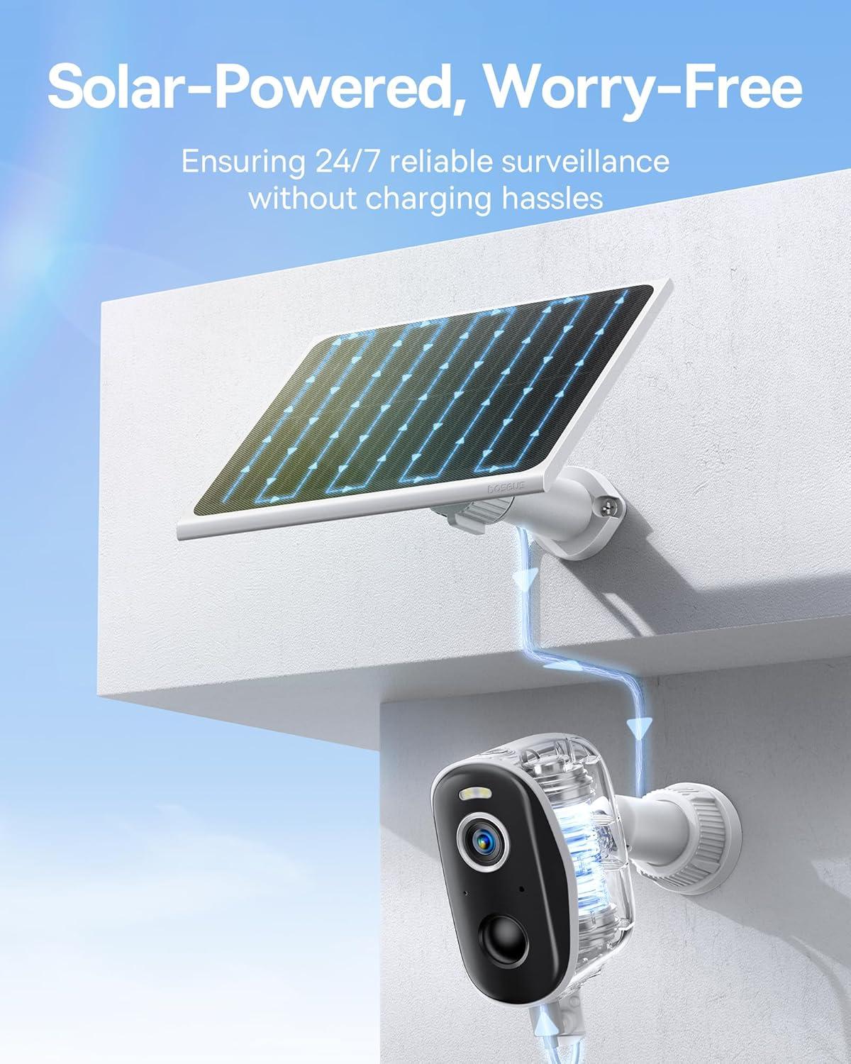 imageBaseus Wireless Outdoor N1 Add on Security Camera Requires H1 HomeStation 2K HD Clarity 210Day Battery Life No Monthly Fee 145 FOV Color Night Vision and IP672Cam Kit Solar Panel