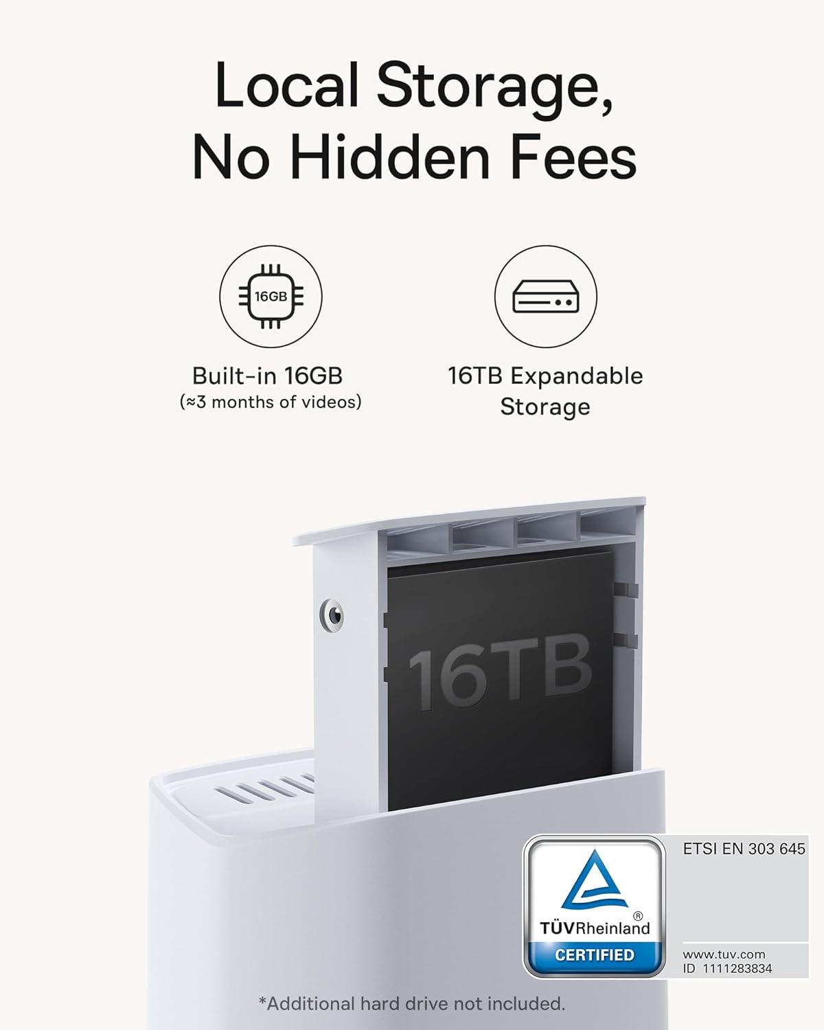 imageBaseus Wireless Outdoor N1 Add on Security Camera Requires H1 HomeStation 2K HD Clarity 210Day Battery Life No Monthly Fee 145 FOV Color Night Vision and IP672Cam Kit Grey