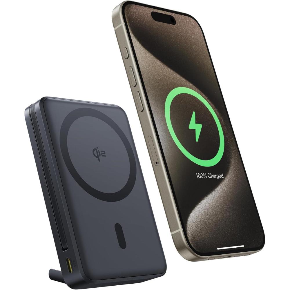 imageBaseus Qi2 Certified 15W for Magsafe Battery Pack Nomos P2 45W Fast Charging Portable Phone Charger 10000mAh Power Bank with USBC Cable ampamp Smart Display for iPhone 1615141312 Series Black