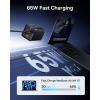 imageBaseus 2 Pack 65W USB C Charger Block PPS 3Port Fast Compact Foldable USB C Charger for MacBook iPad Pro Galaxy S24 iPhone 1716 and More SeriesBlack