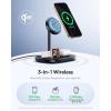 imageBaseus 3 in 1 Wireless Charger Stand Qi2 15W Magnetic Charging Station with TEC Cooling MagSafeCompatible iPhone Charger for iPhone1217 Series Apple Watch AirPods  45W Adapter IncludedQi2 15W