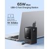 imageBaseus 6in1 65W Charging Station with Retractable USBC Cable Power Combo USB C Power Strip for Multiple Devices Fast Charger for iPhone MacBook Samsung PS5 for HomeOfficeDormTravel