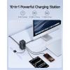 imageBaseus Charging Station 67W 10in1 USBC PD Fast Charging Desktop Charger with 1200J Surge Protection 5ft Extension Cord 6 AC 3 USBC 1 USBA Ports for iPhone 1615 MacBook Tablet Desktop67W