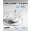 imageBaseus OpenEar Headphones HiRes Wireless Audio with LDAC Rich Bass Comfortable Silicone Cushion Design 60H Play AI Clear Calls Bluetooth 54 IPX4 OpenEar Earbuds  Bowie MF1White