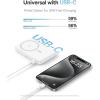 imageBaseus Qi2 MagSafe Power Bank UltraSlim PicoGo 15W UltraFast Wireless Portable Charger with 360 Rotatable Ring Stand 5000mAh Magnetic Battery Pack for iPhone 1615141312 Series WhiteWhite