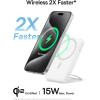 imageBaseus Qi2 MagSafe Power Bank UltraSlim PicoGo 15W UltraFast Wireless Portable Charger with 360 Rotatable Ring Stand 5000mAh Magnetic Battery Pack for iPhone 1615141312 Series WhiteWhite