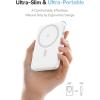 imageBaseus Qi2 MagSafe Power Bank UltraSlim PicoGo 15W UltraFast Wireless Portable Charger with 360 Rotatable Ring Stand 5000mAh Magnetic Battery Pack for iPhone 1615141312 Series WhiteWhite