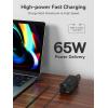 imageBaseus USB C Charger PowerCombo 65W  6 in 1 Travel Power Strip USB C Desk Charging Station with 2AC Outlets Fast Charging Extension Cord for Laptops iPhone Samsung iPad 100W Type C Cable Included65W