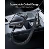 imageBaseus USB Type C Cable for Car Retractable Cable3FT Curly USB A to USBC Fast Charger Cord Compatible Samsung Galaxy S10 S9 S8 Plus Note 9 8 Moto Z LG5G6V20 USB C Devices BlackUSB A to USB C