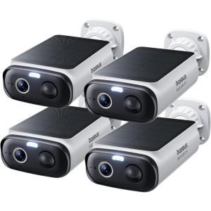 imageBaseus Solar Security Cameras Wireless Outdoor S1 Lite 2K QHD Solocam Continuous Power Color Night Vision AI Human Detection IP67 No Monthly Fee Local Storage Works with Alexa ampamp Google Home2K SoloCam 4Pack