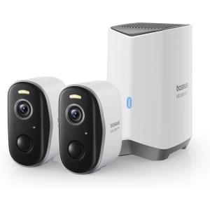 imageBaseus Wireless Outdoor N1 Add on Security Camera Requires H1 HomeStation 2K HD Clarity 210Day Battery Life No Monthly Fee 145 FOV Color Night Vision and IP672Cam Kit Grey