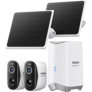 imageBaseus Wireless Outdoor N1 Add on Security Camera Requires H1 HomeStation 2K HD Clarity 210Day Battery Life No Monthly Fee 145 FOV Color Night Vision and IP672Cam Kit Solar Panel