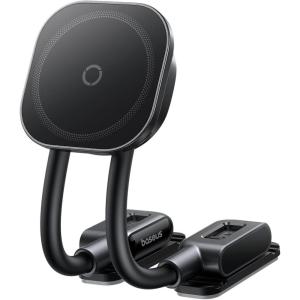 imageBaseus for Magsafe Car Mount 25N Magnetic Phone Holder for Car Cell Phone Car Mount Compatible with iPhone 17 to 13 Pro Plus Max Mini Bendable Memory Titanium Alloy for All DashboardBlack