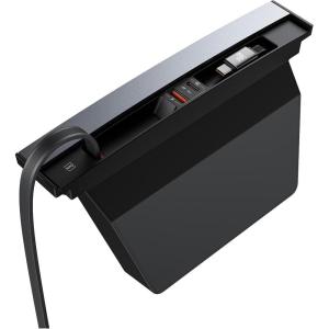 imageTesla USB Hub for 2021 2022 2023 Tesla Model Y Model 3 Baseus Hub Docking Station with Fast Charging Builtin Dual Retractable Cable Multi Port Tesla Accessories Hub of Center Console for Model Y3