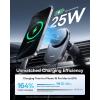 imageBaseus Qi22 Certified 25W for MagSafe Car Mount Charger UltraThin Fast Charging Wireless Charger Car Phone Holder 360 Rotatable Magnetic Phone Mount for Car Air Vent for iPhone 17161514Black
